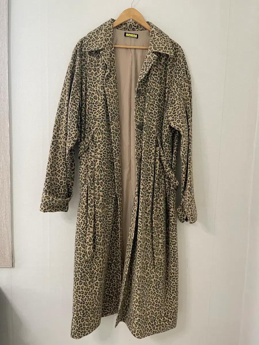 레오파드 호피 트렌치 롱코트 자켓