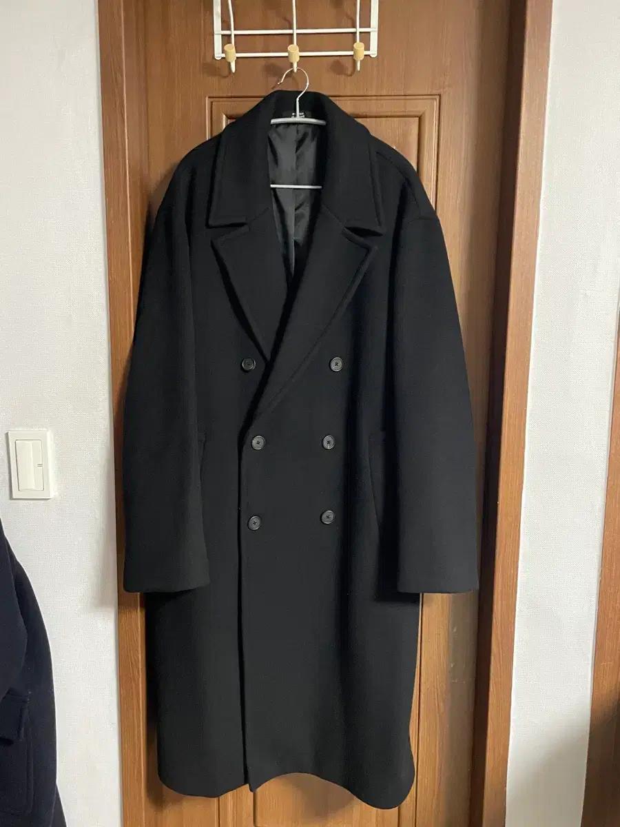 무신사스탠다드 캐시미어 블렌드 더블 코트 블랙 2XL 상태 매우좋음