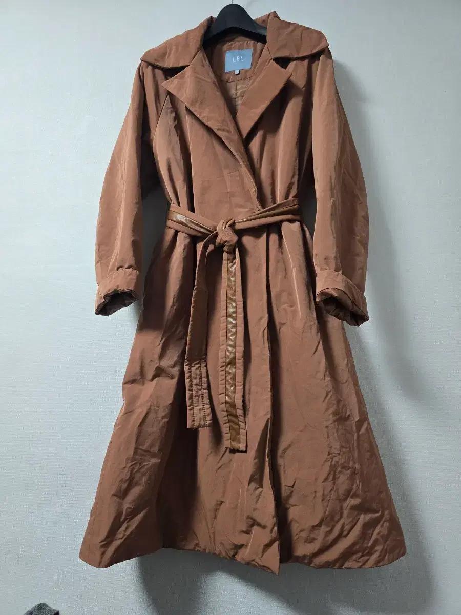 LBL 테일러드 카멜 패딩 롱코트55