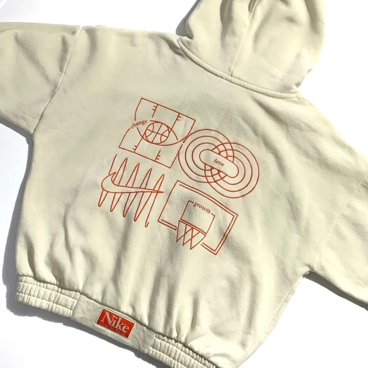 나이키 크롭 아이보리 후드티