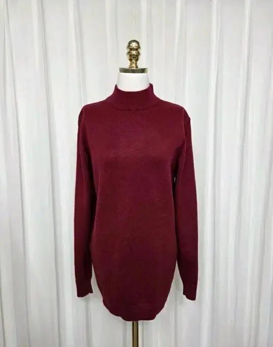 새)버건디 반목 여성 니트 상의 스웨터 코디 겨울 가을 따뜻 프리