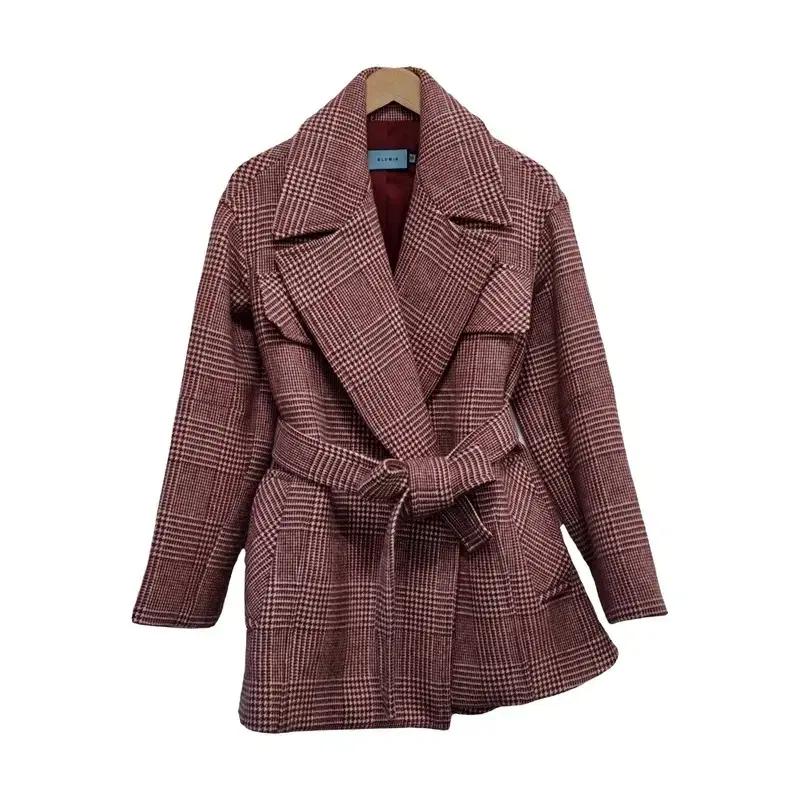 여M/블루민 울 캐시미어 혼방 하프 코트.