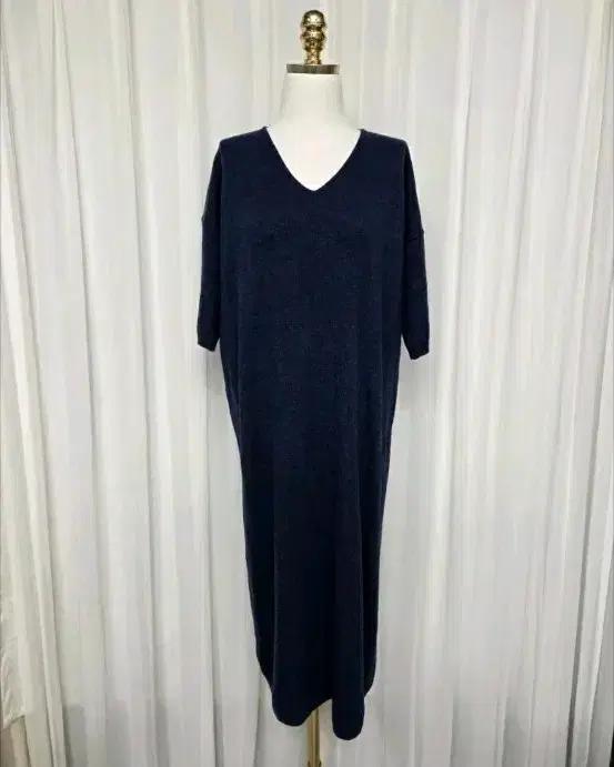 브이넥 여성 니트 롱 원피스 브이넥 앙고라 맥시 편한 코디