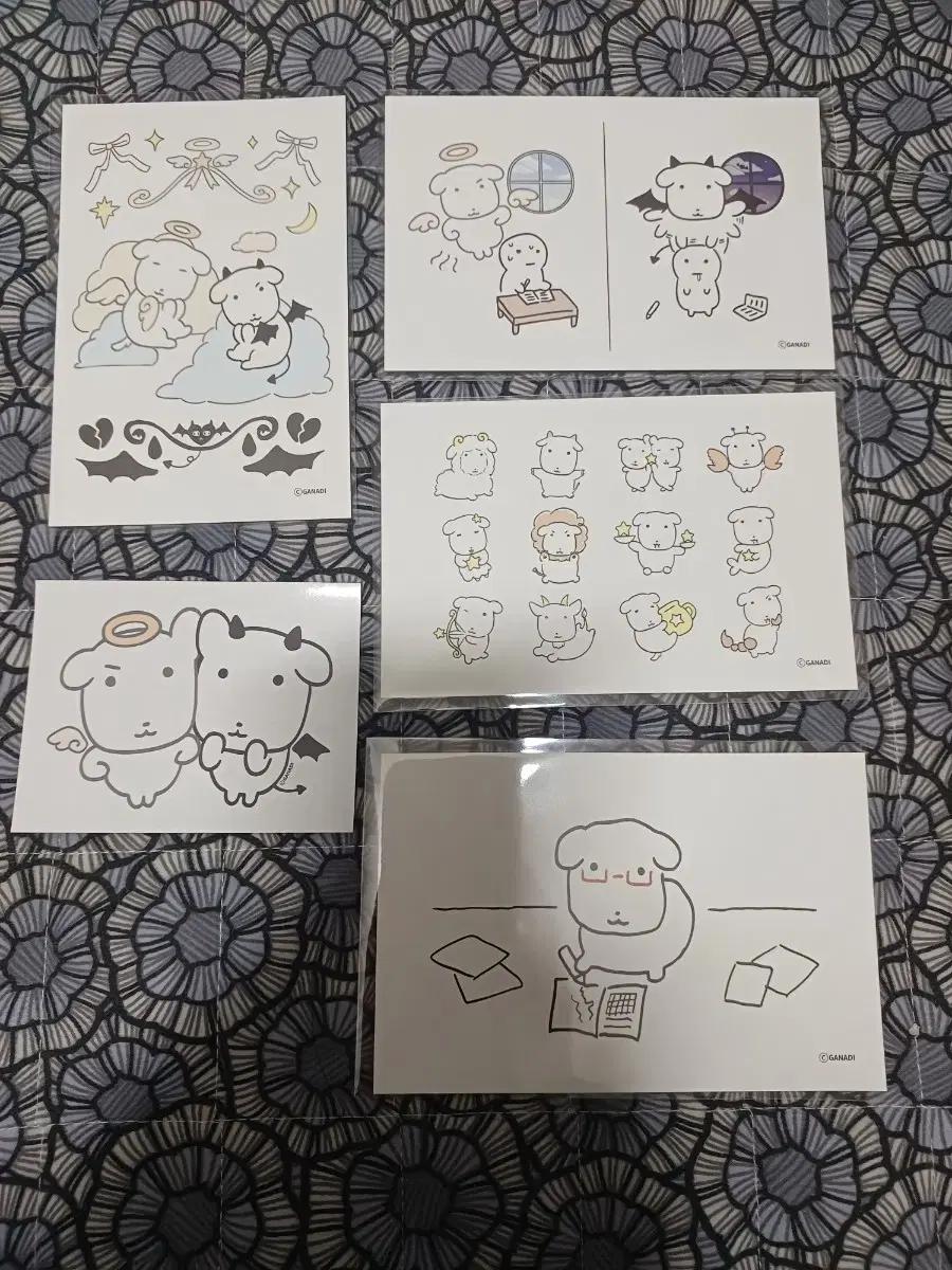 가나디 엽서 4종 천사악마 스티커