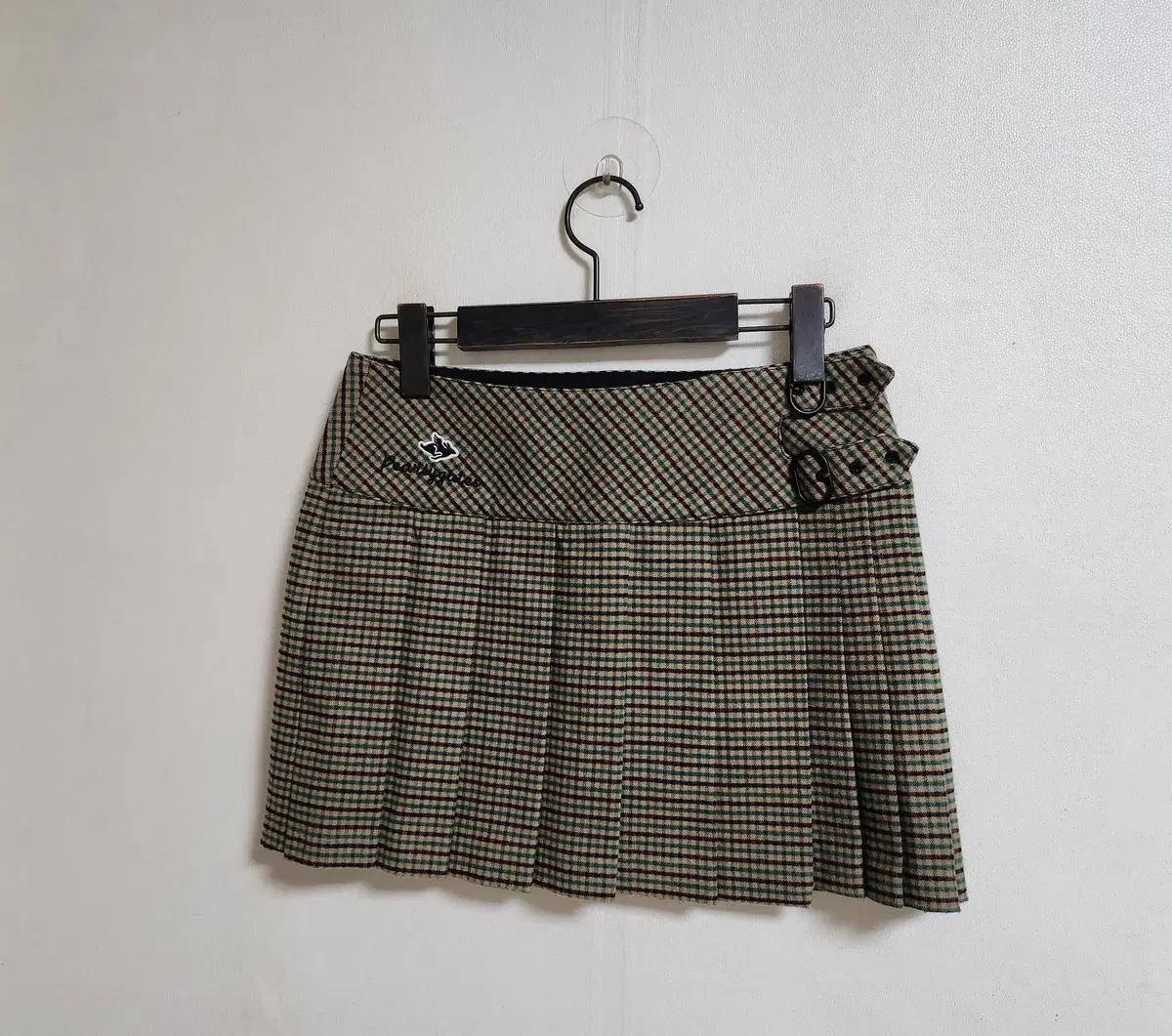 PEARLYGATES 체크 플리츠 스커트