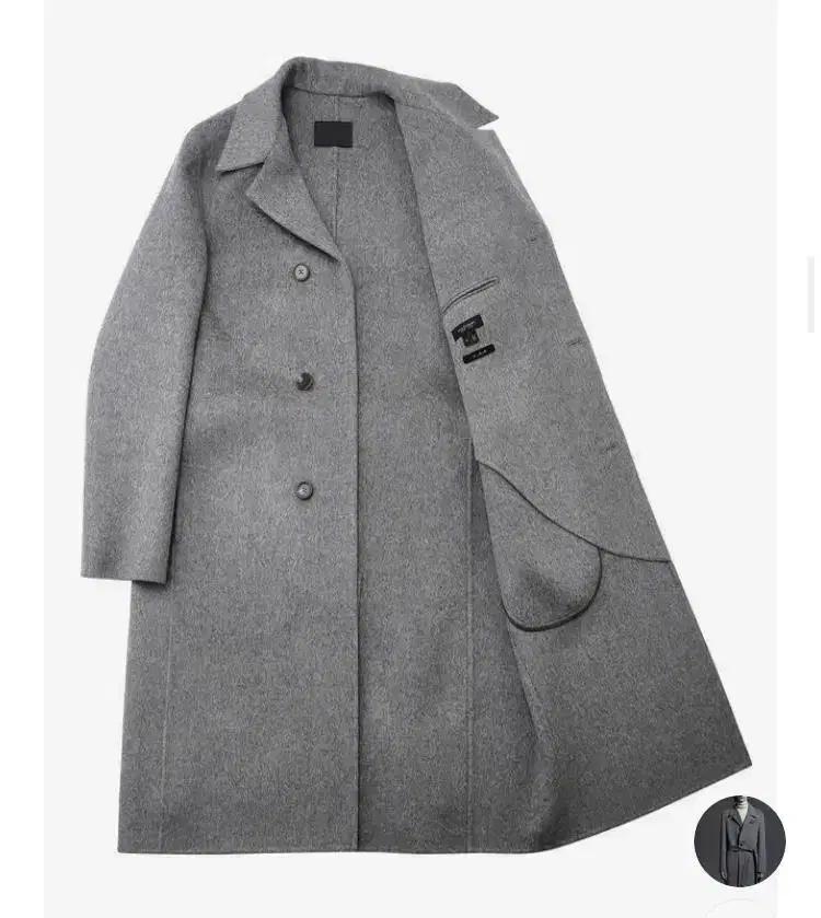 질스튜어트뉴욕 그레이 핸드메이드 발마칸 로브코트 XL 울 캐시미어