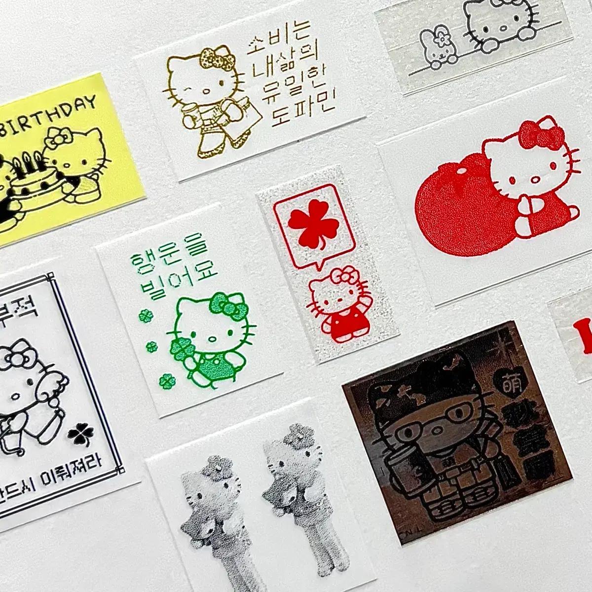[미니팩] 헬로키티 라벨스티커 키티 행운부적 산리오 다꾸 밈