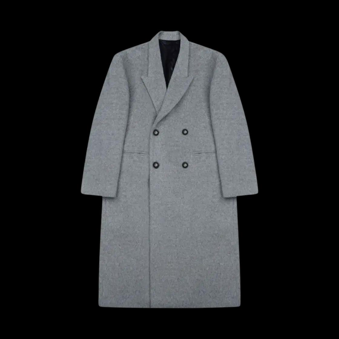 [M] STU 오버핏 더블 브레스티드 캐시미어 코트 그레이