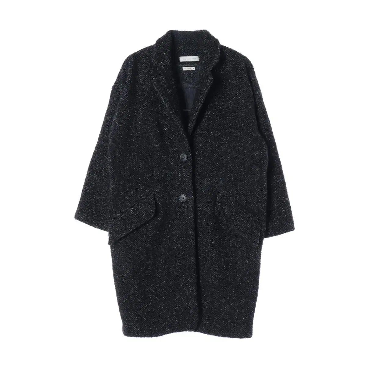 이자벨 마랑 에뚜왈 블랙 헤링본 울 싱글 코트