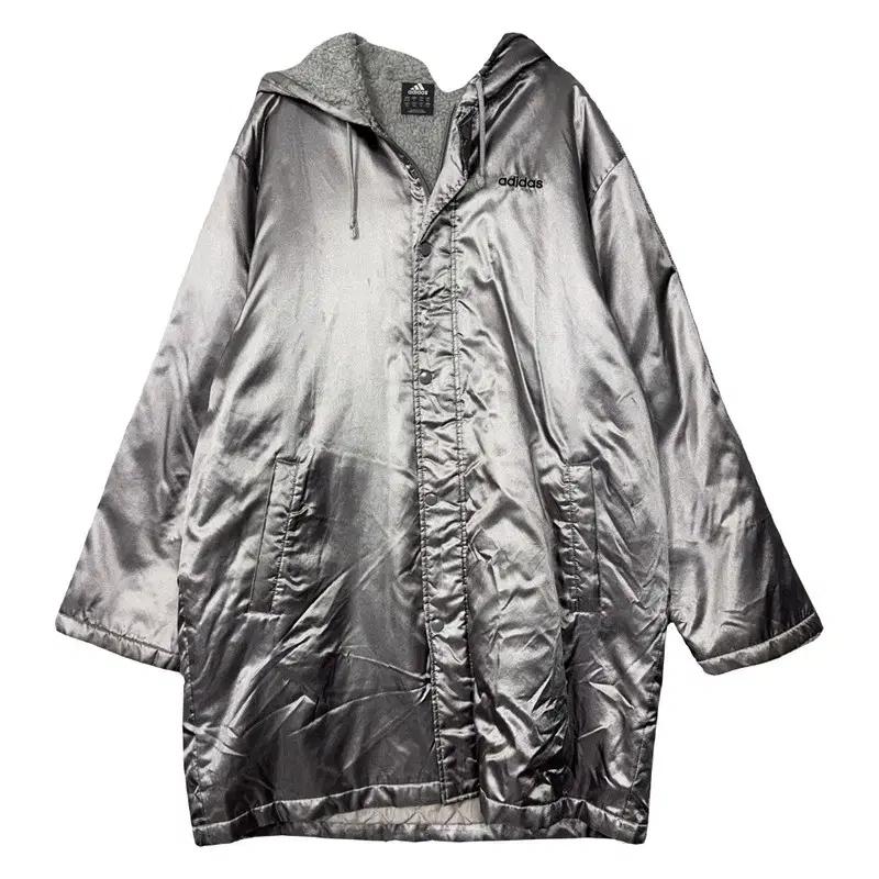 아디다스 유광 실버 빈티지 프린팅 풋볼 점퍼 돕바 S