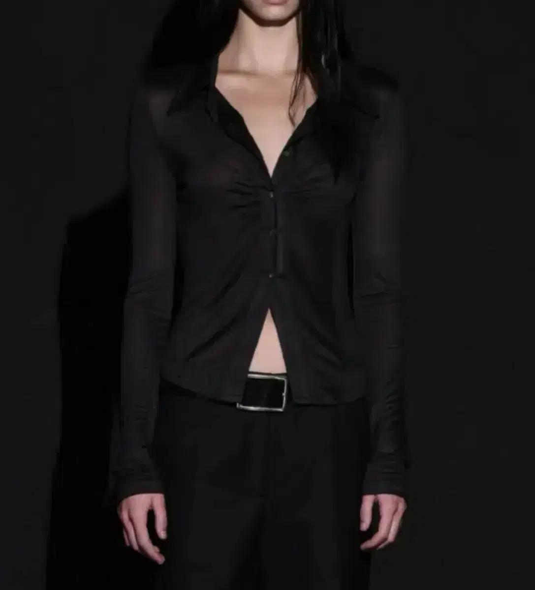 보헤미안서울 SHIRRING COLLAR SHIRT 셔링셔츠 차콜