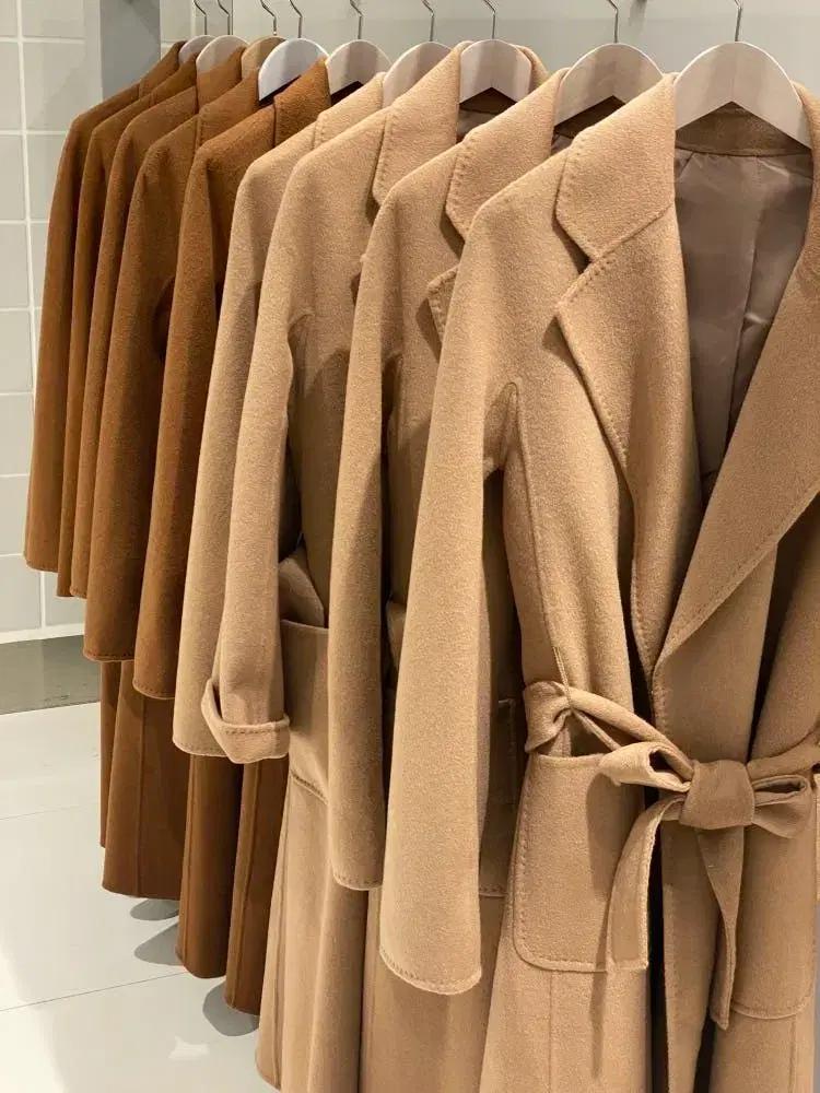 핸드메이드 겨울 캐시미어 울 코트