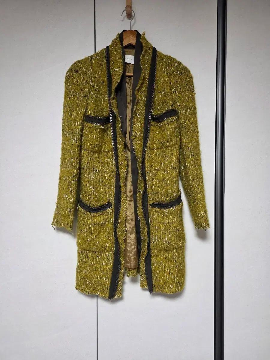 미샤 트위드 롱자켓