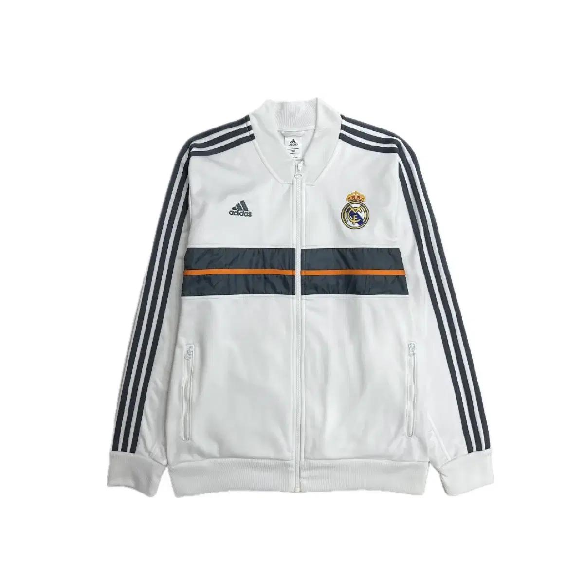 새상품급 아디다스 레알마드리드 화이트 트랙탑 축구 져지 자켓 105 xl