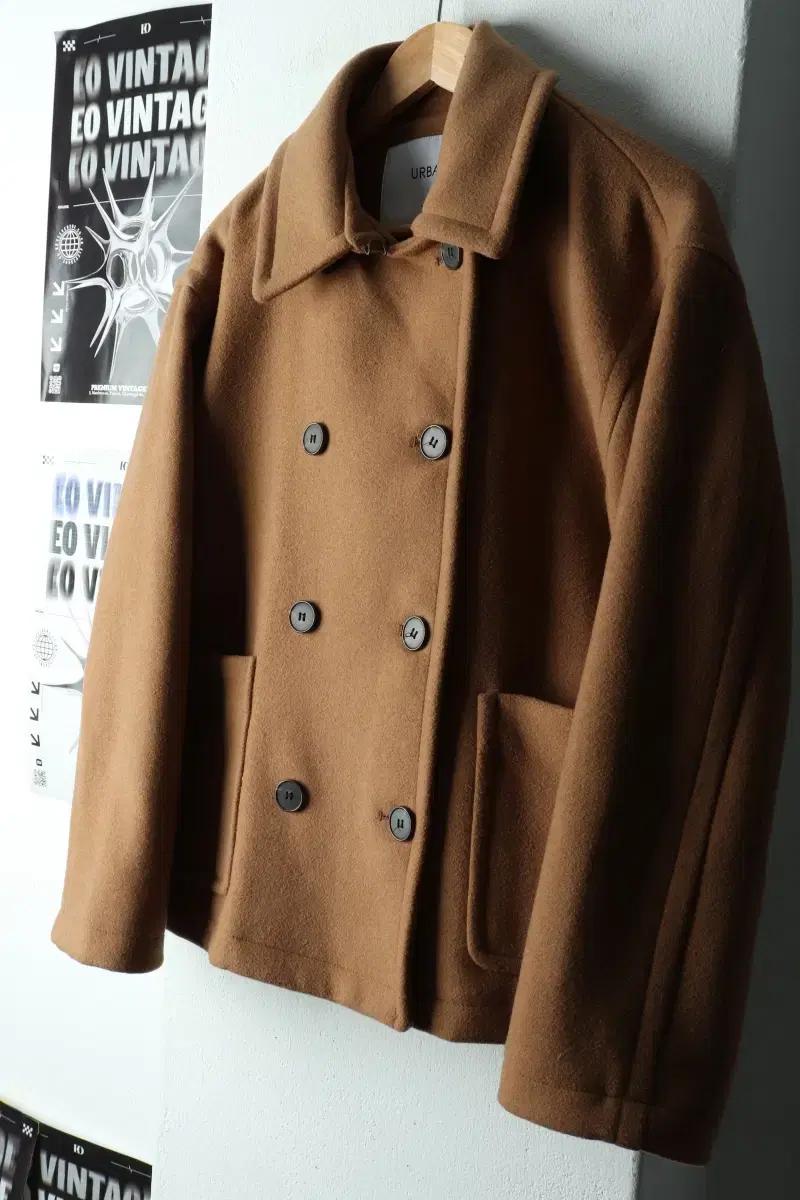 W(M-L) 랩 코트자켓 숏 더블 울 카멜-1633B