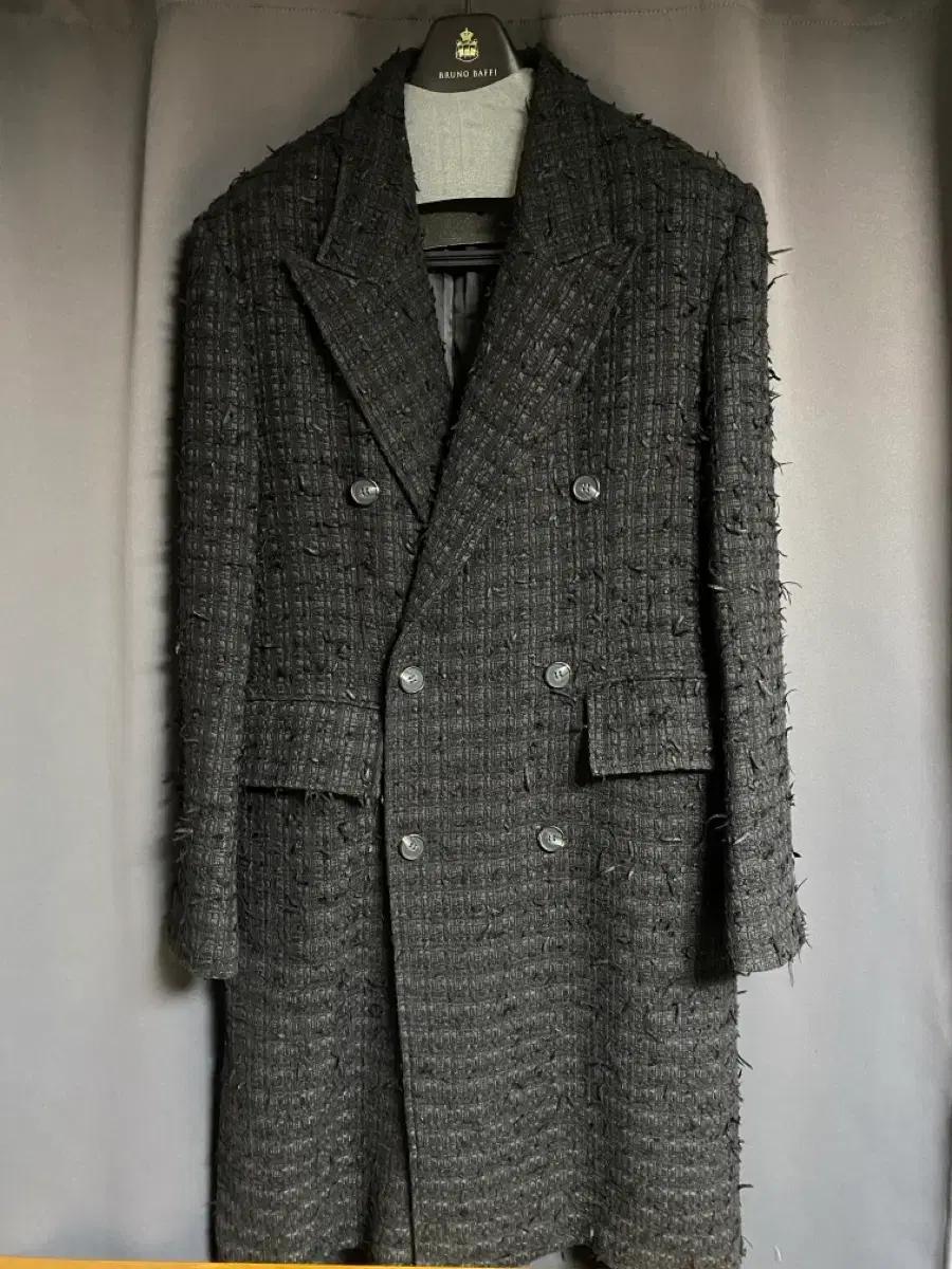 onash 트위드 더블 코트