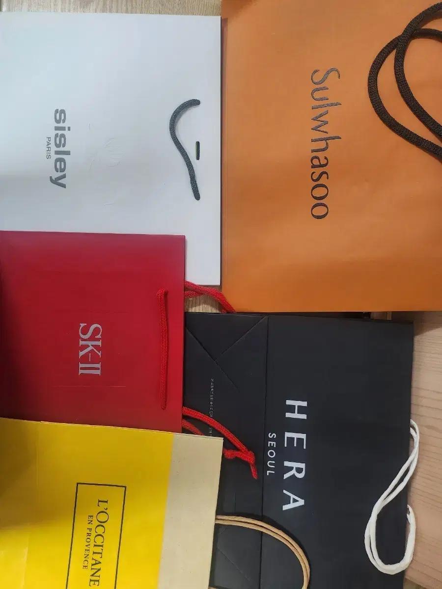 화장품 브랜드 쇼핑백 모음 (시슬리/설화수/SK2/헤라/에스티로더)