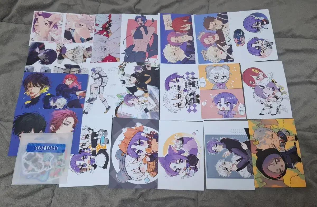 블루록 엽서 스티커 프박 지류 굿즈 나기 레오 린 사에 치기리 풀빵님