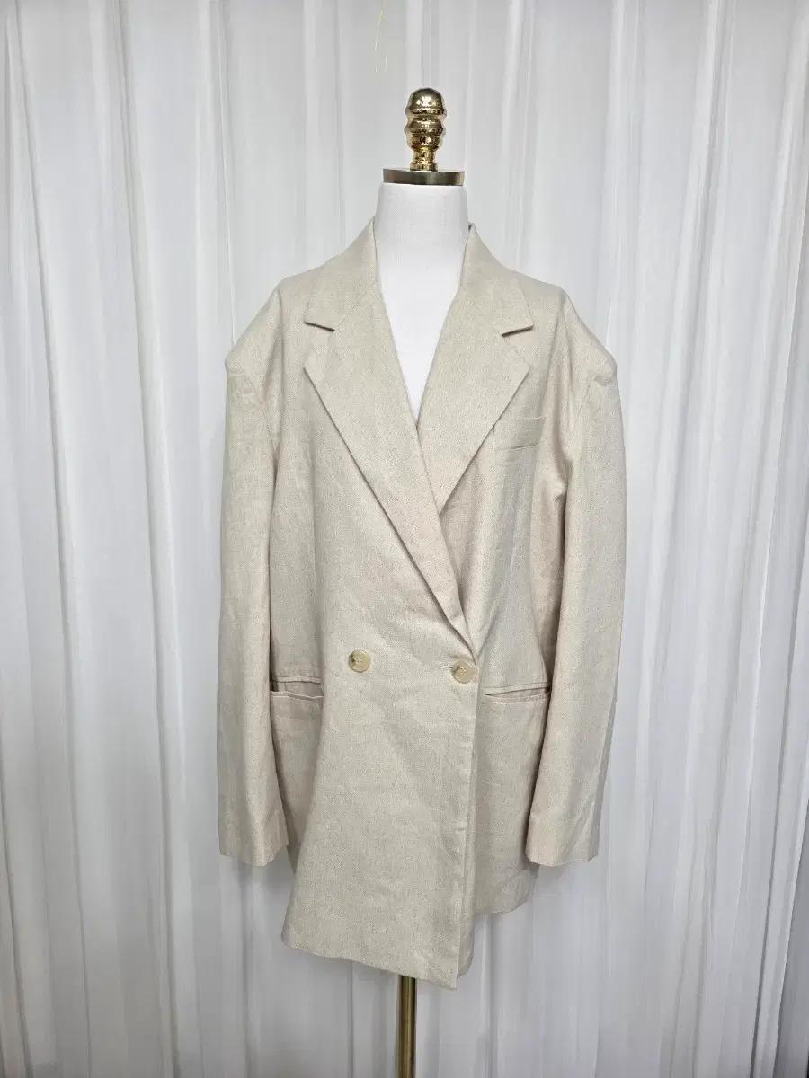 새)린넨 더블 여성 자켓 코트 빅사이즈 아우터 봄 여름 가을 캐주얼