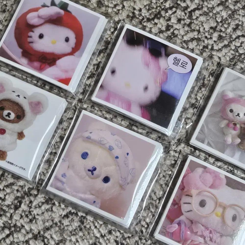 리락쿠마 헬로키티 감성 사각 스티커 도무송