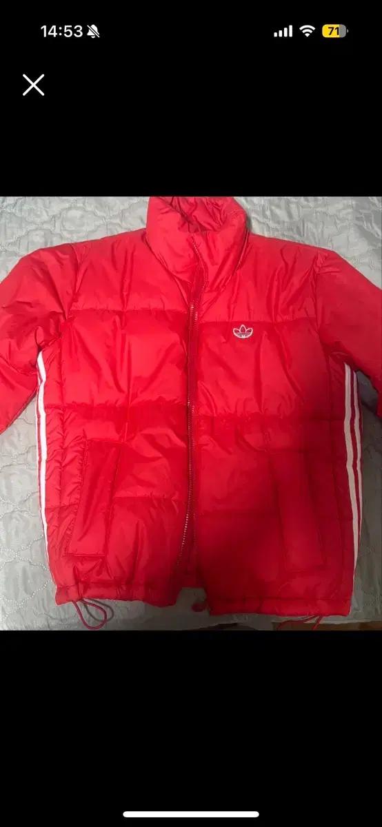아디다스 빨간색 삼선 패딩