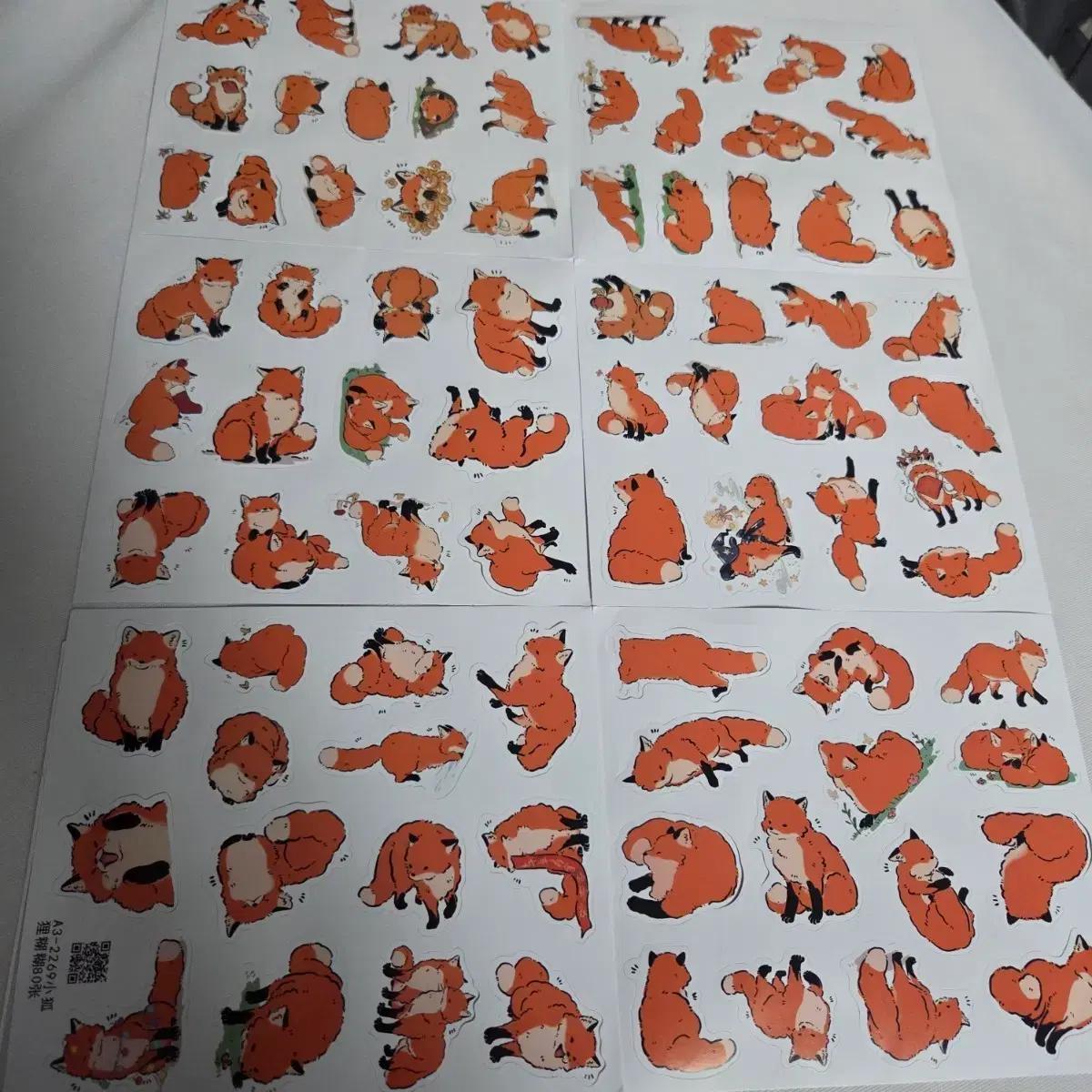 80개 여우 조각 스티커 다꾸 문구 스티커 동물 데일리 캐릭터 다꾸러