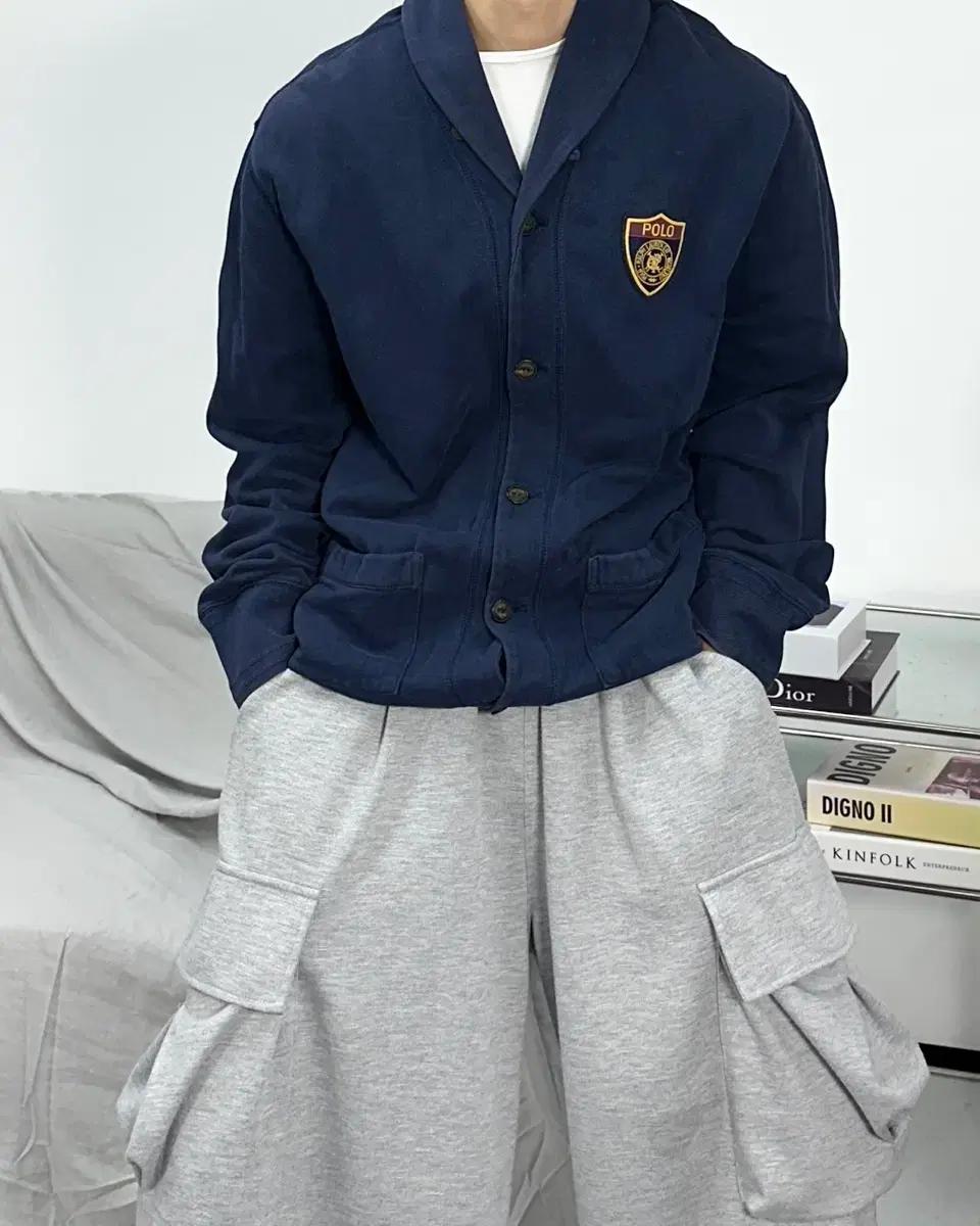 폴로 랄프로렌 숄카라 패치 가디건 XL