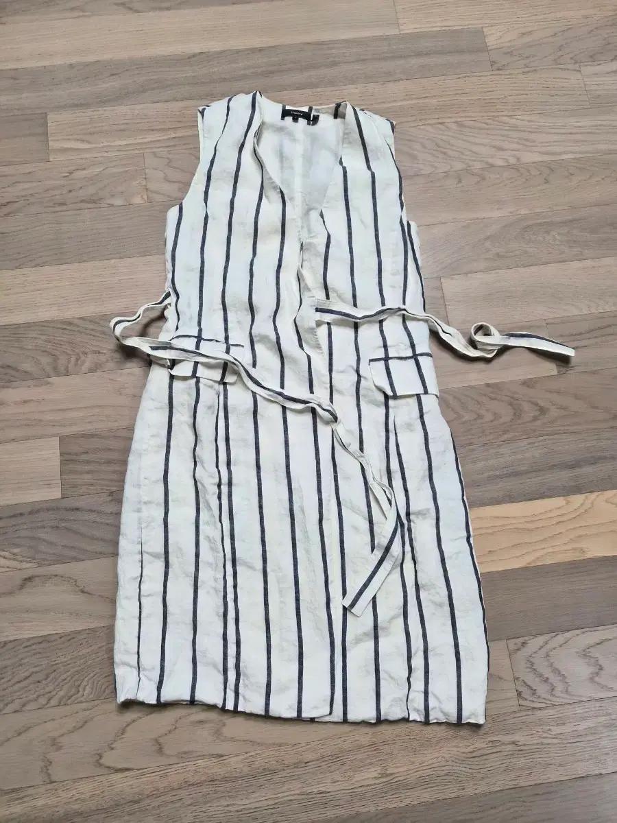 Theory 띠어리 스트라이프 린넨 원피스