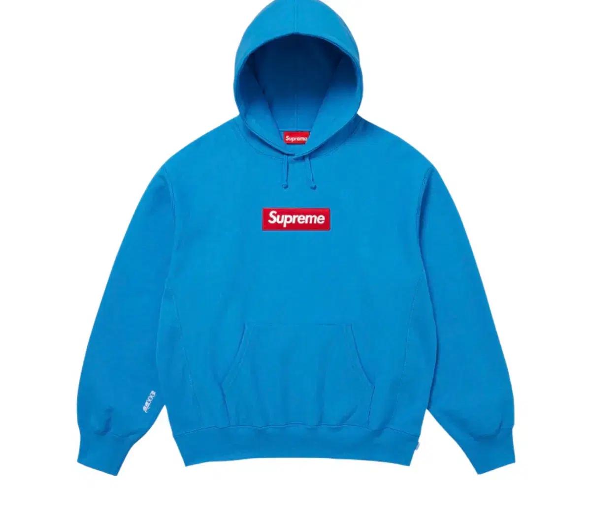 [S] 슈프림 25FW 박스 로고 후드 시안 블루