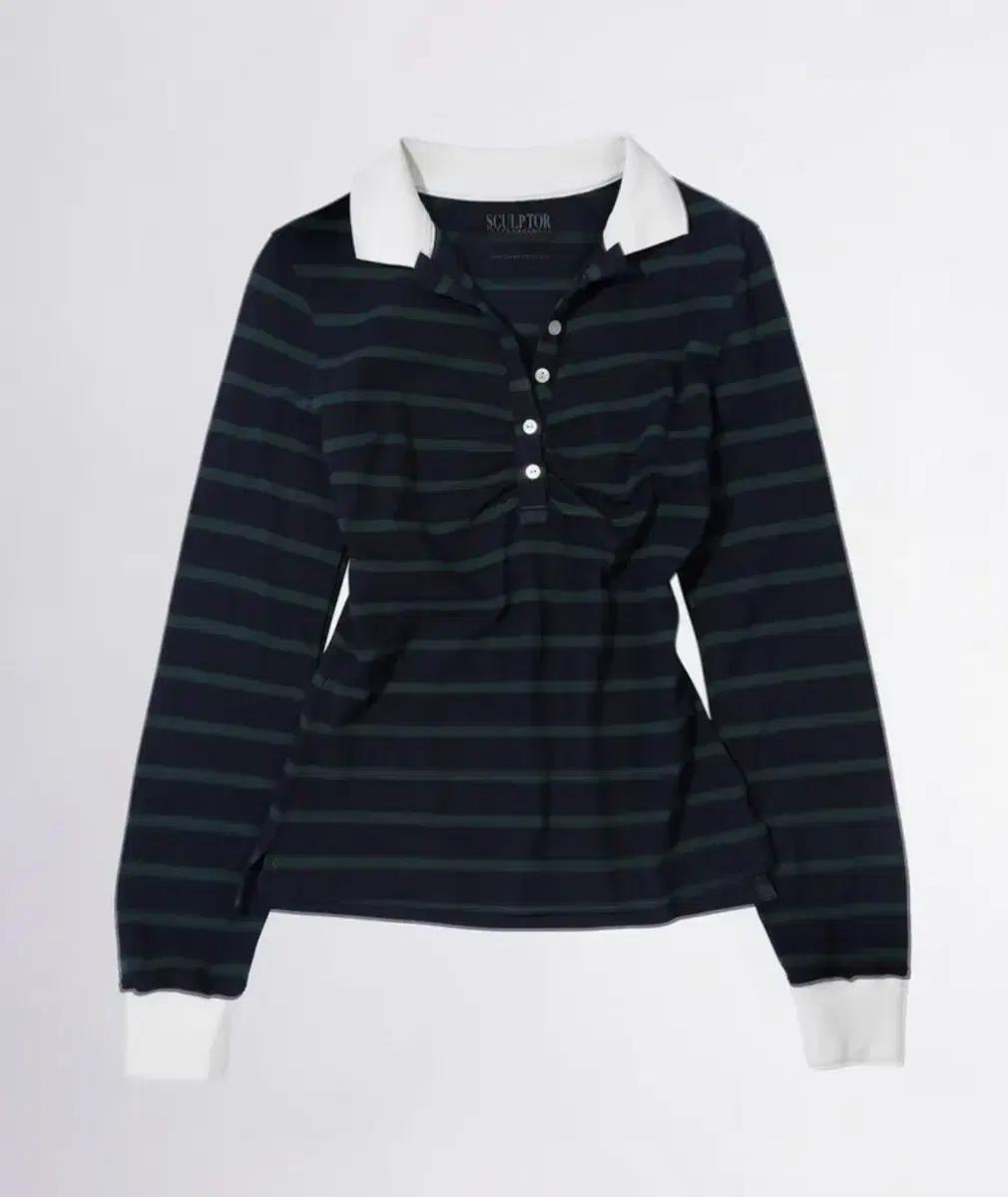 스컬프터 Shirring Tennis Shirt Navy/Green St