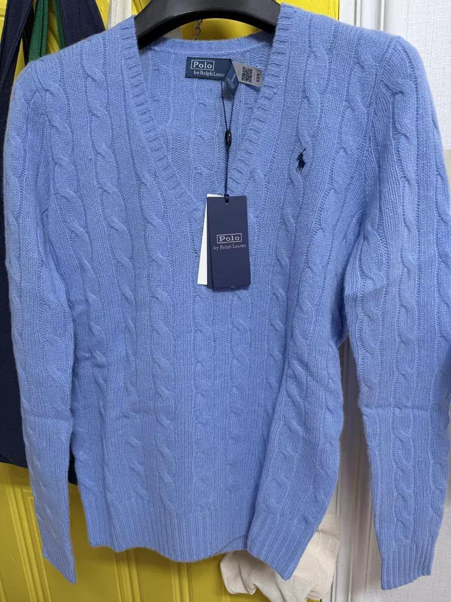폴로 랄프로렌 케이블 니트 하늘색 XS 새상품