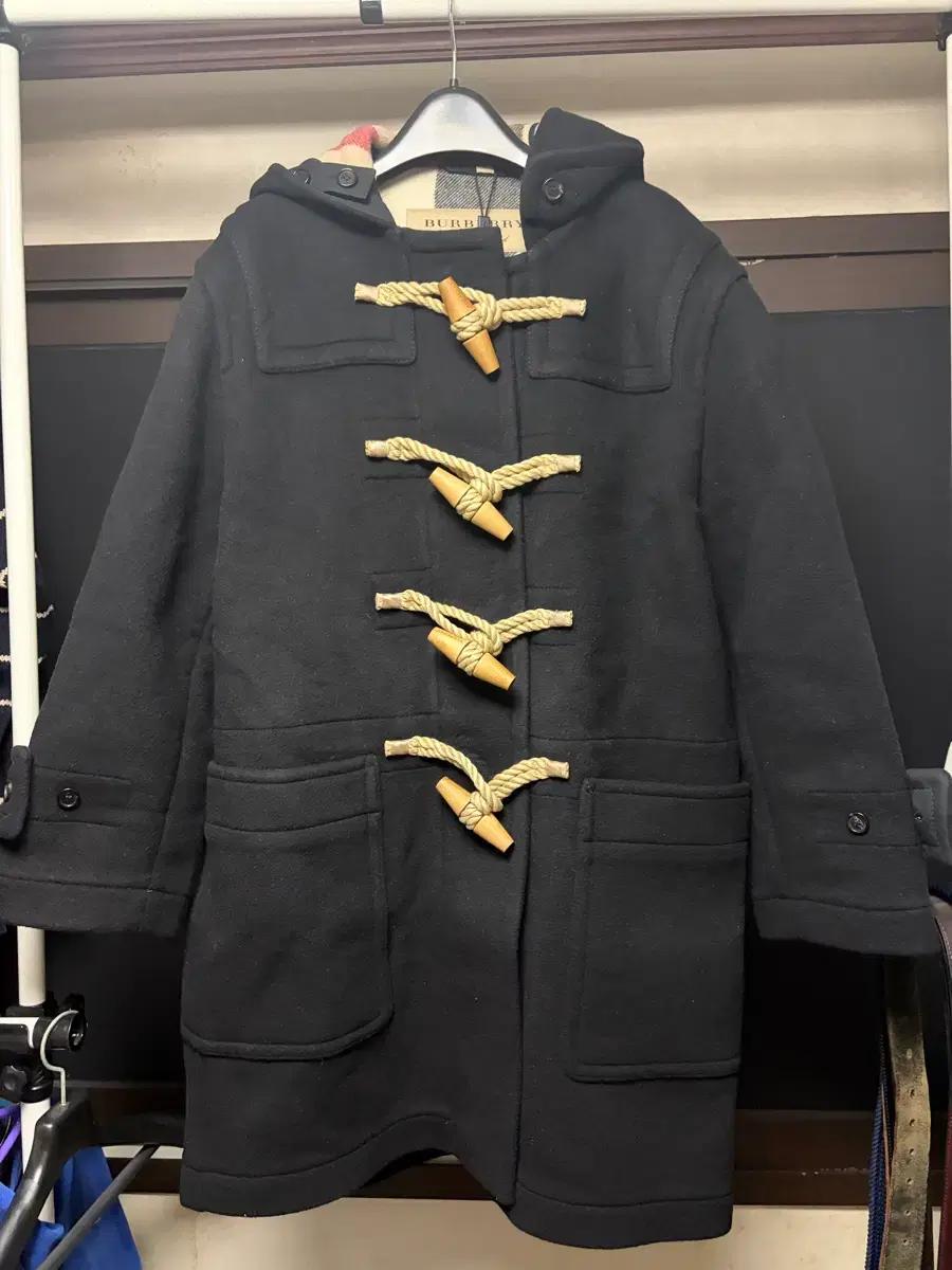 버버리 그리니치 여성 더플 코트 블랙 새제품