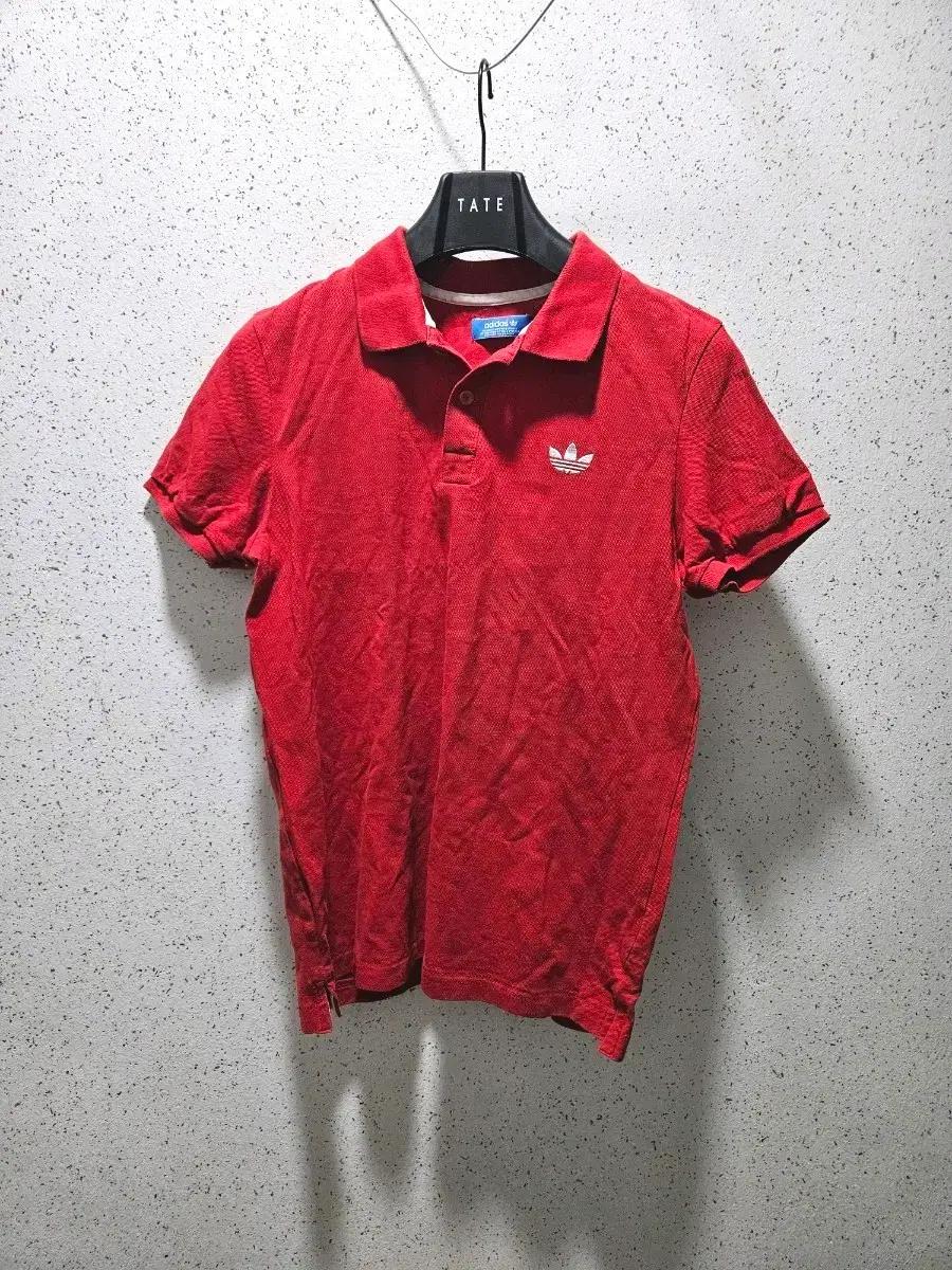 100) 아디다스 레드 반팔 폴로티 피케이티 카라티