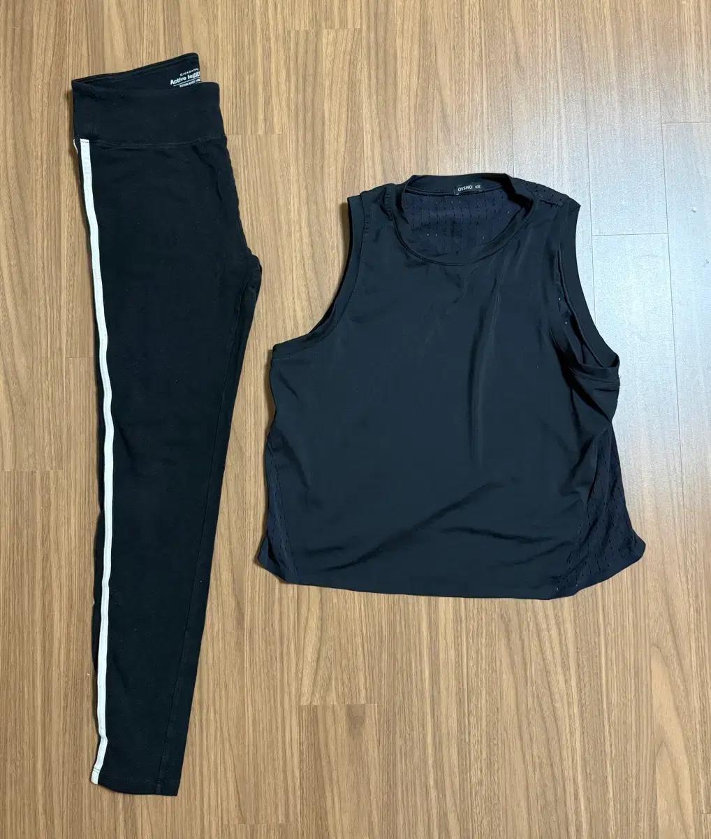 GIORDANO 레깅스 OYSHO 탱크탑 블랙 세트