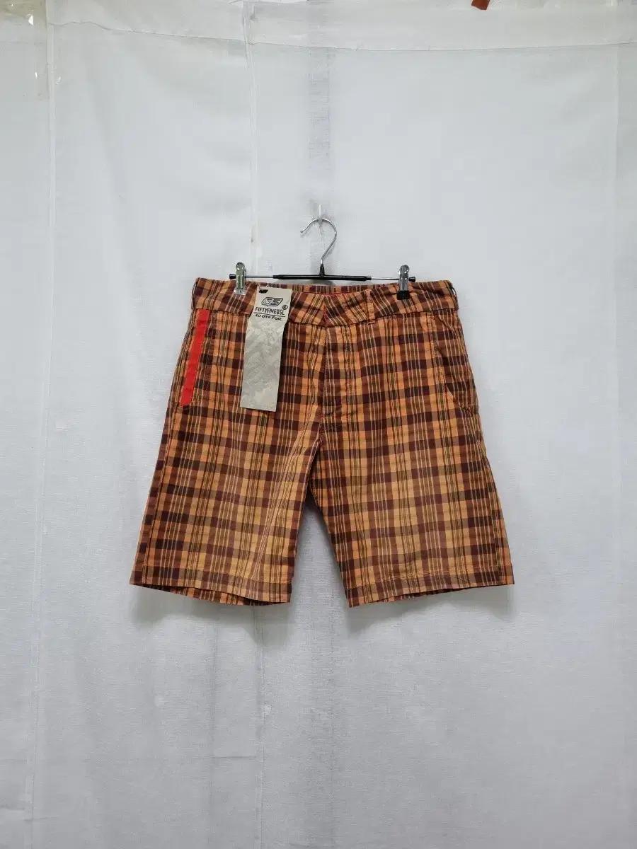 와유쓰 새상품 32 피프티파이브 디젤 체크 팬츠 반바지