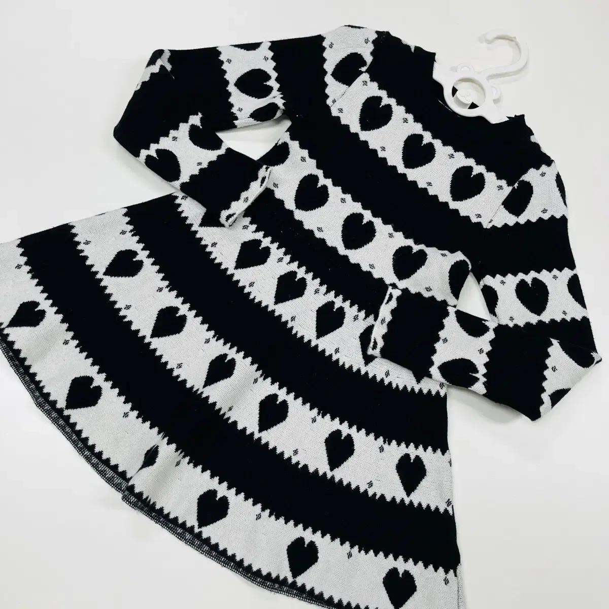 120-130추천 하트 니트 미니 원피스