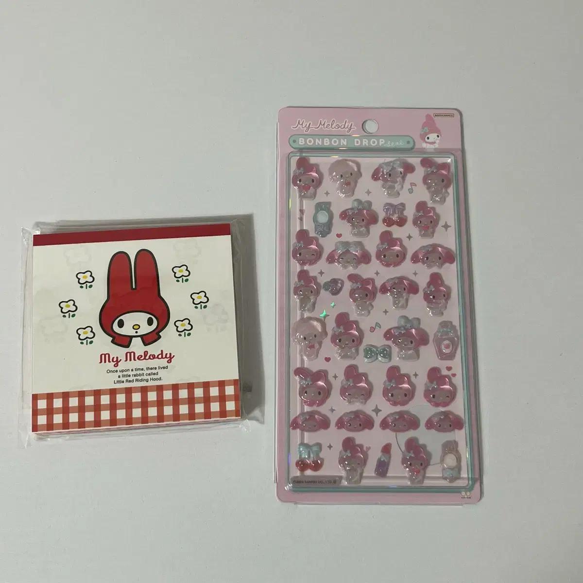 (일괄) 산리오 마이멜로디 메모지+봉봉드롭 스티커