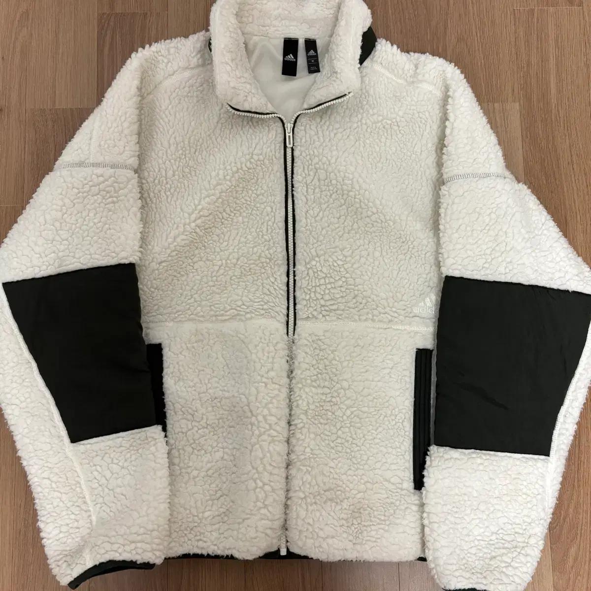 블프) 아디다스 아디 빈티지 뽀글이 후리스 플리스 자켓 아이보리 카키