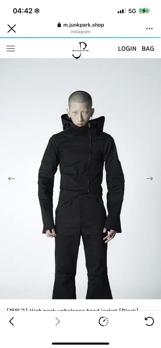 junkpark High neck unbalance hood jacket