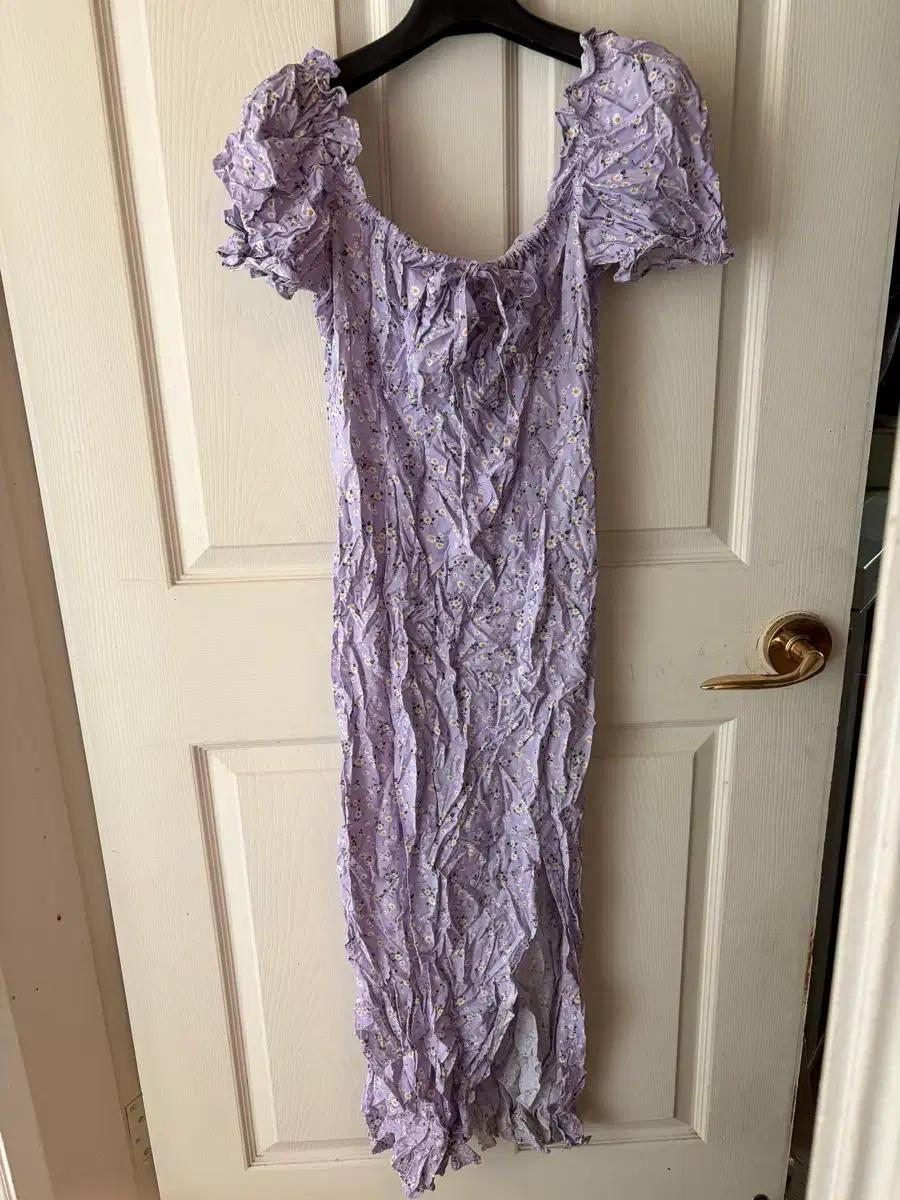 플라워 잔꽃무늬 롱 원피스 라벤더 휴양지