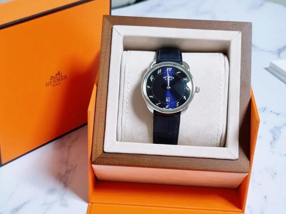 에르메스 아쏘 워치 40mm 블루래커