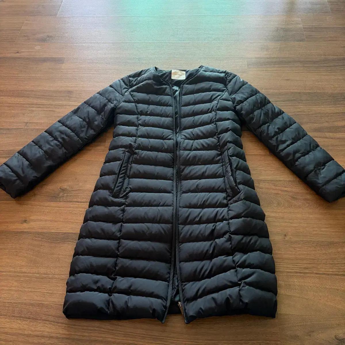 SHEMISS 블랙 롱 패딩 코트