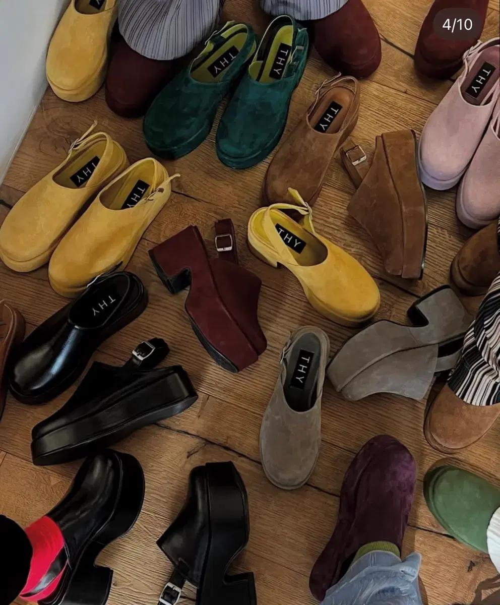 THY 스웨이드 플랫폼 슈즈 슬리퍼 뮬