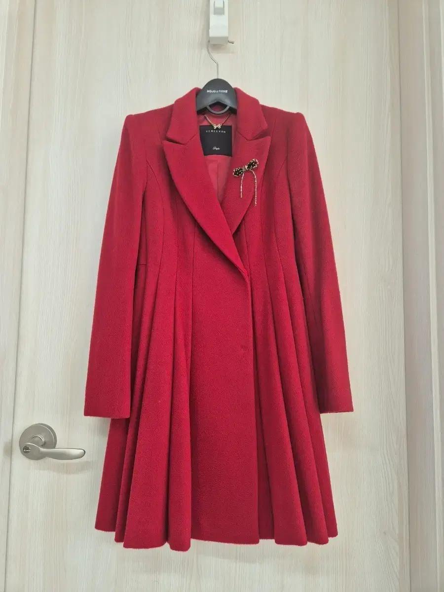 레니본 캐시미어50  레드코트