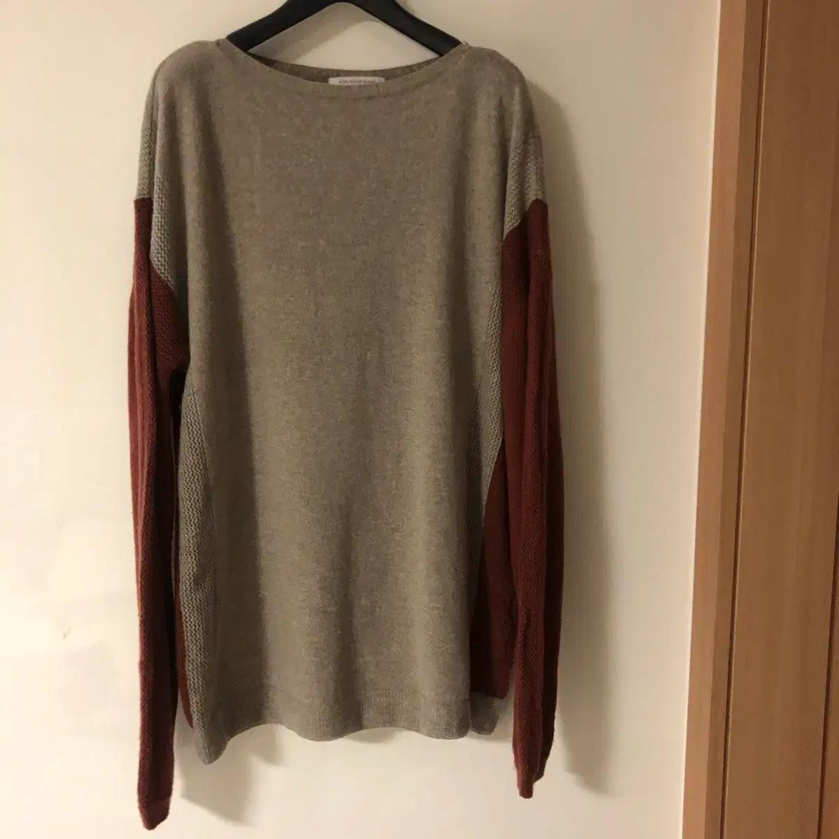 쁘렝땅 쁘랭땅 부래당 캐시미어 여자 여성 배색 니트 스웨터 100