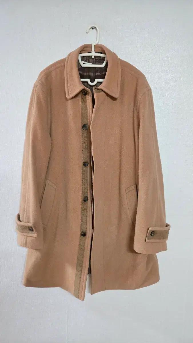 ZIOZIA 남성 베이지 모직 코트, 겨울 코트.