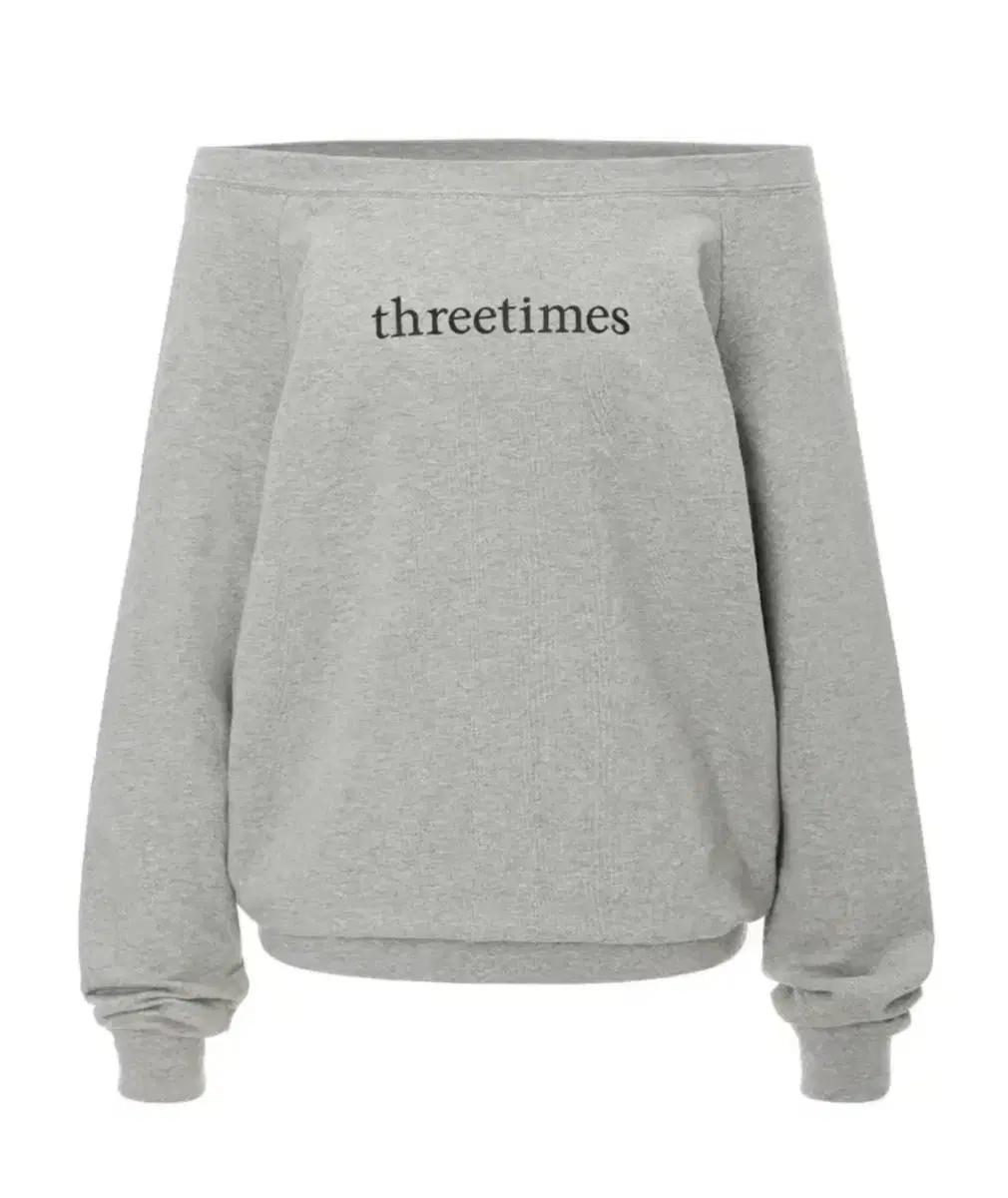 쓰리타임즈 베이직 로고 오프 탑 그레이 M