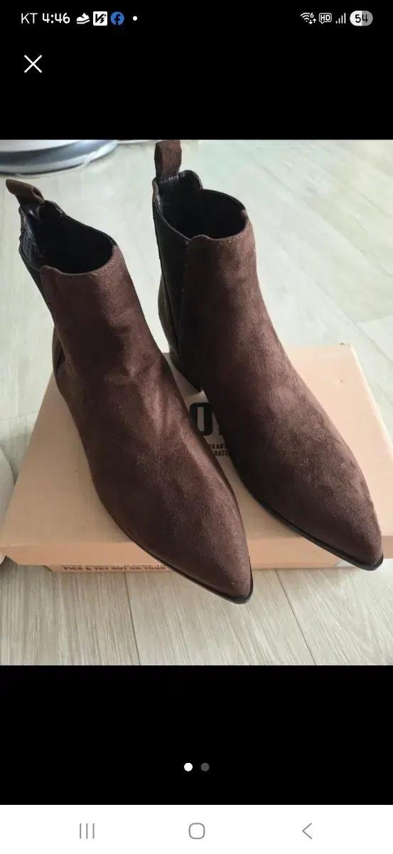 스웨이드 브라운 첼시 부츠