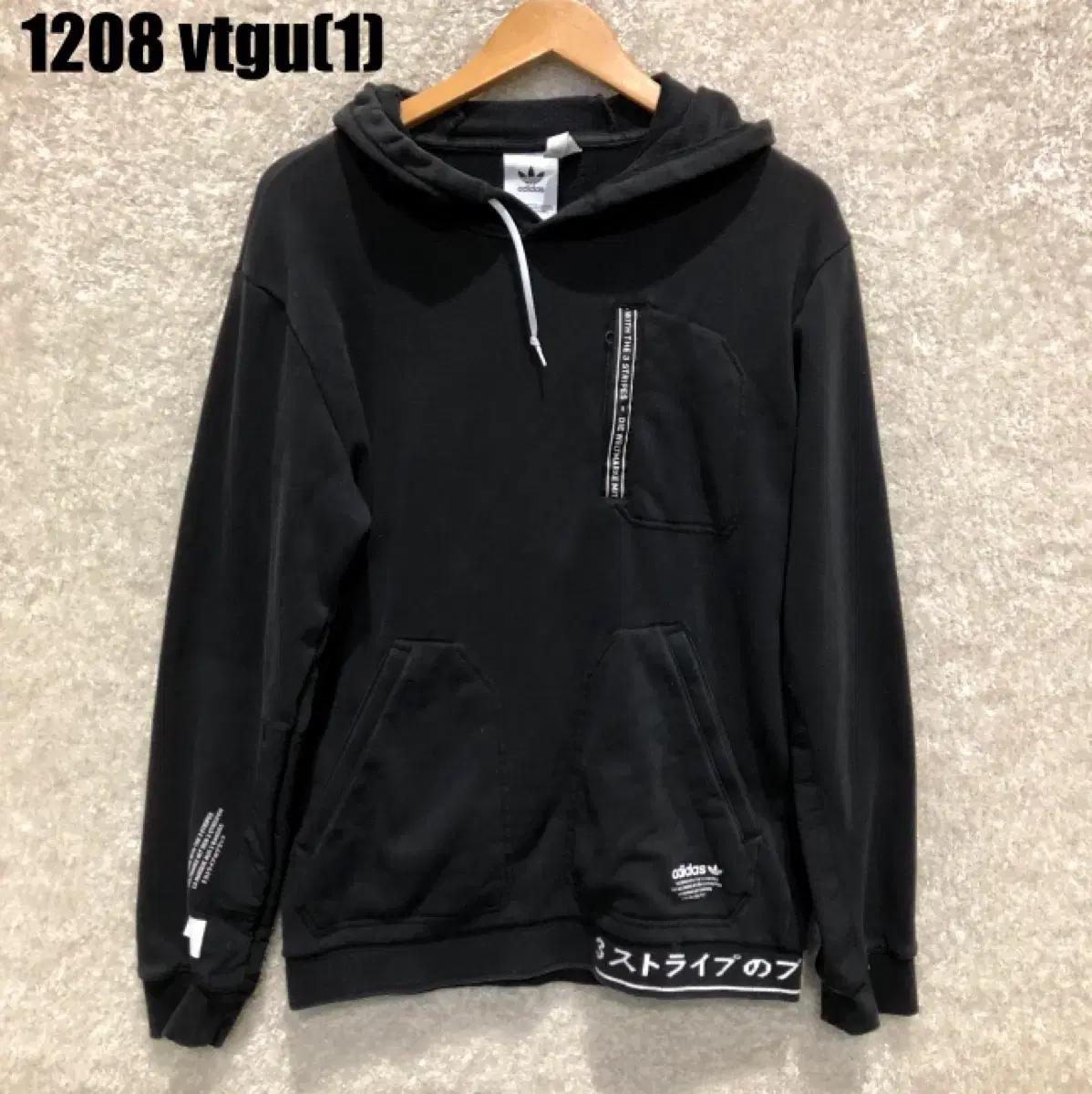 아디다스 블랙 후드티 프린팅l 1208