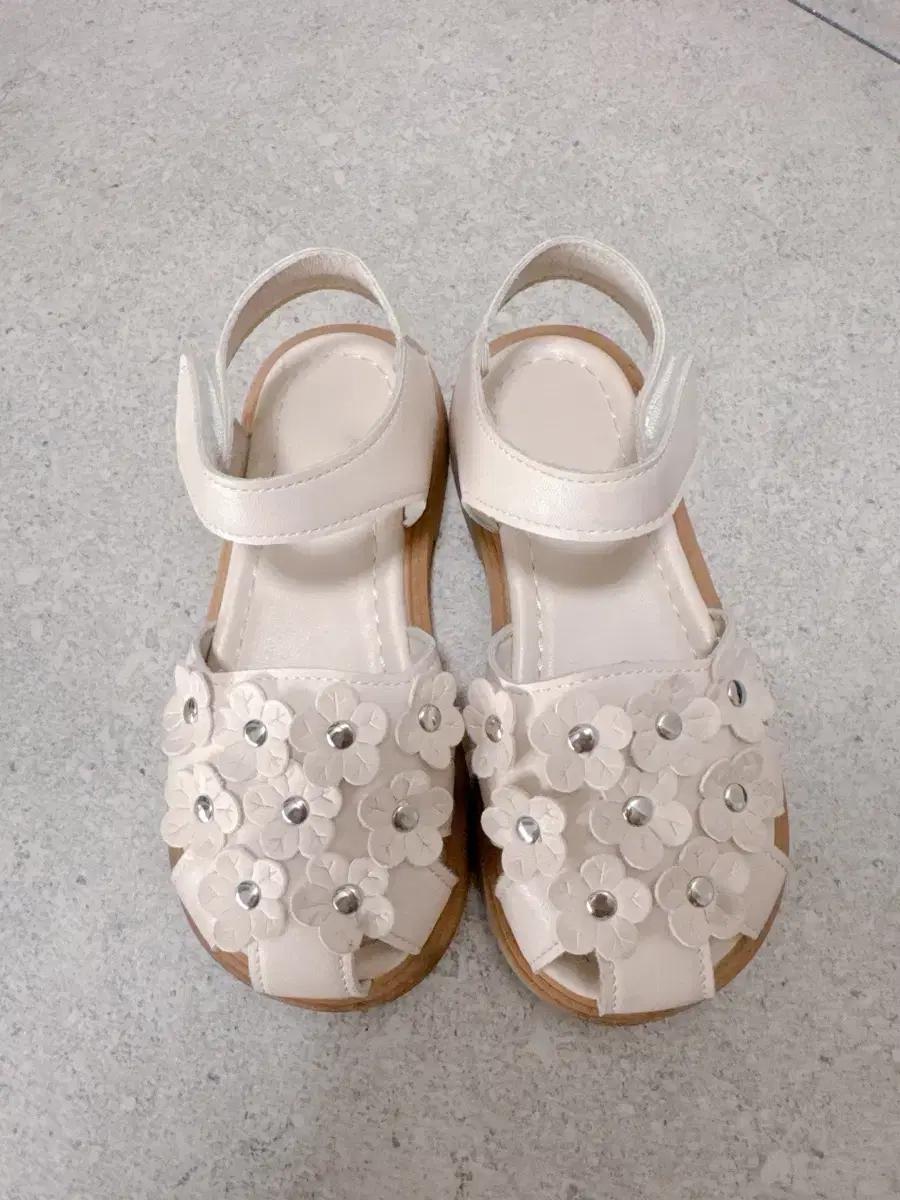 여아 꽃 샌들 200mm